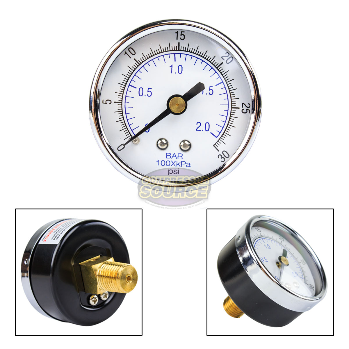large face air pressure gauge
